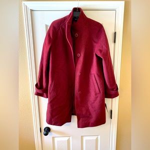 Burgundy wool trench coat